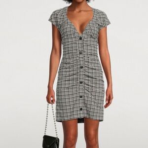 Ganni Reversible Plaid Dress